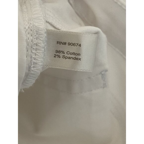 Boston Proper Embellished White Jeans Pink Floral & Crystal Accents Size Plus 16 - Picture 10 of 12